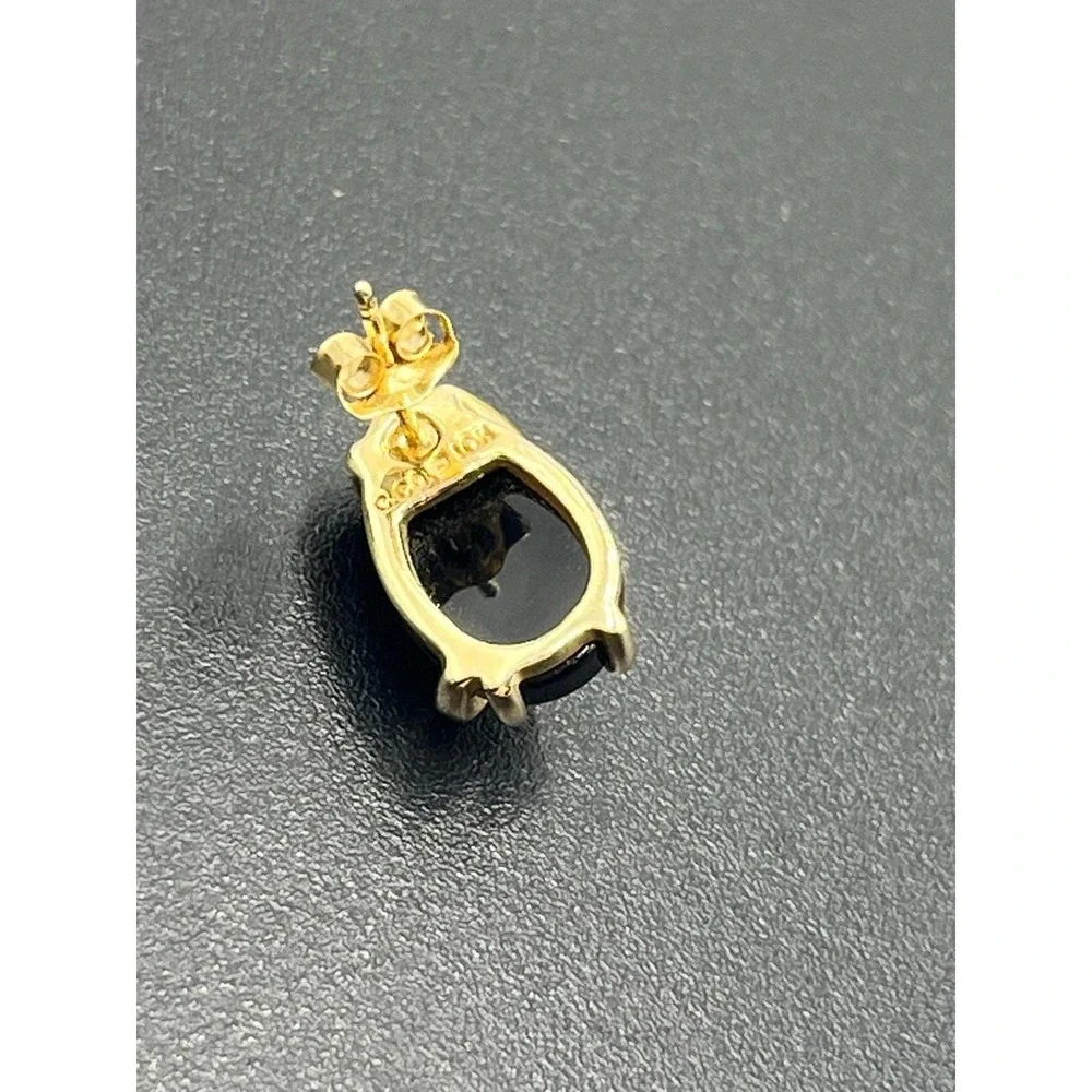 Black Hills Gold C. Co 14k Vintage Onyx Leaf Vine Estate 10k Stud Earrings 3 Gr